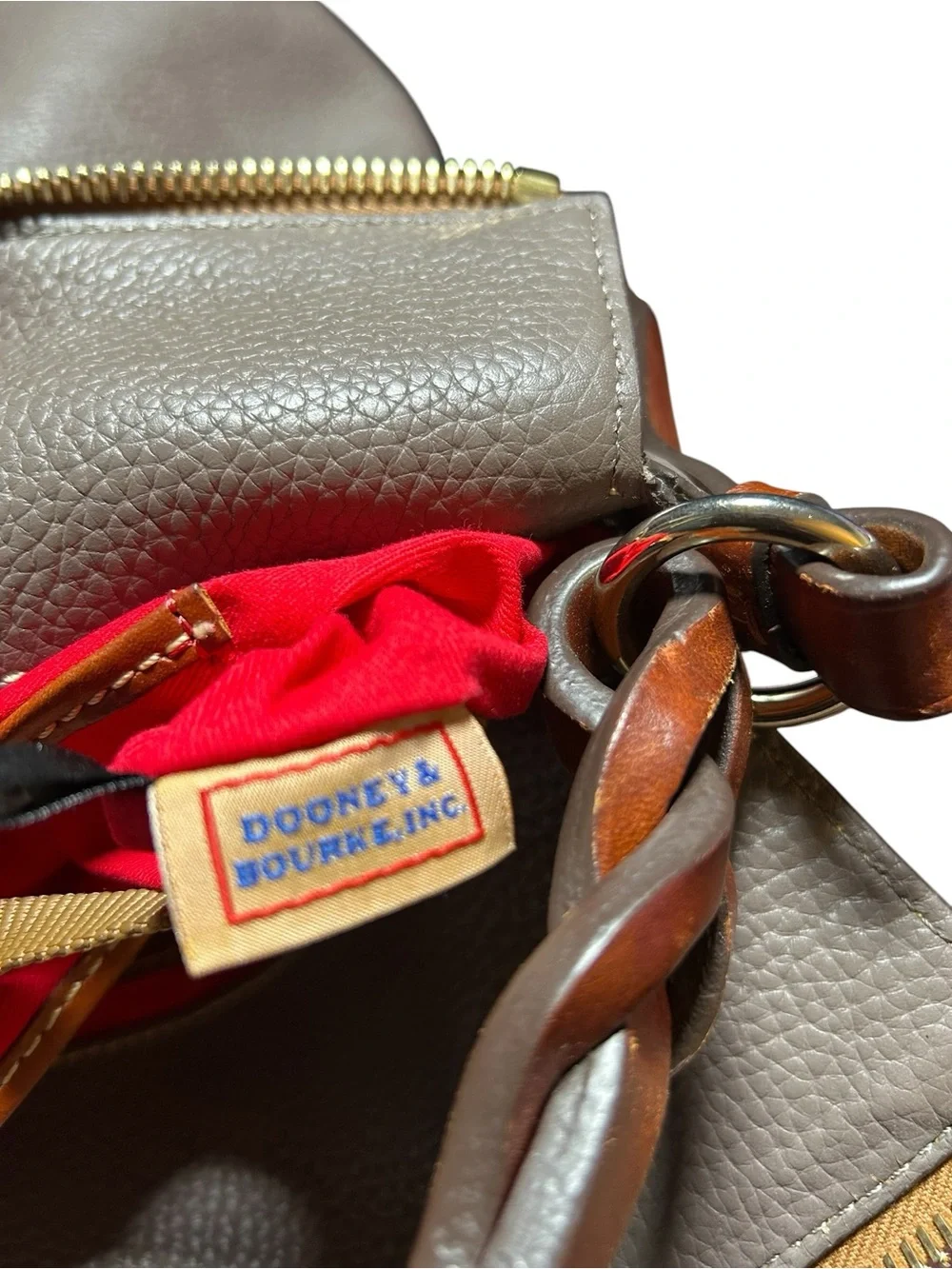 Dooney & Bourke Pebble Grain Leather Sloane Dixon Hobo Elephant Bag